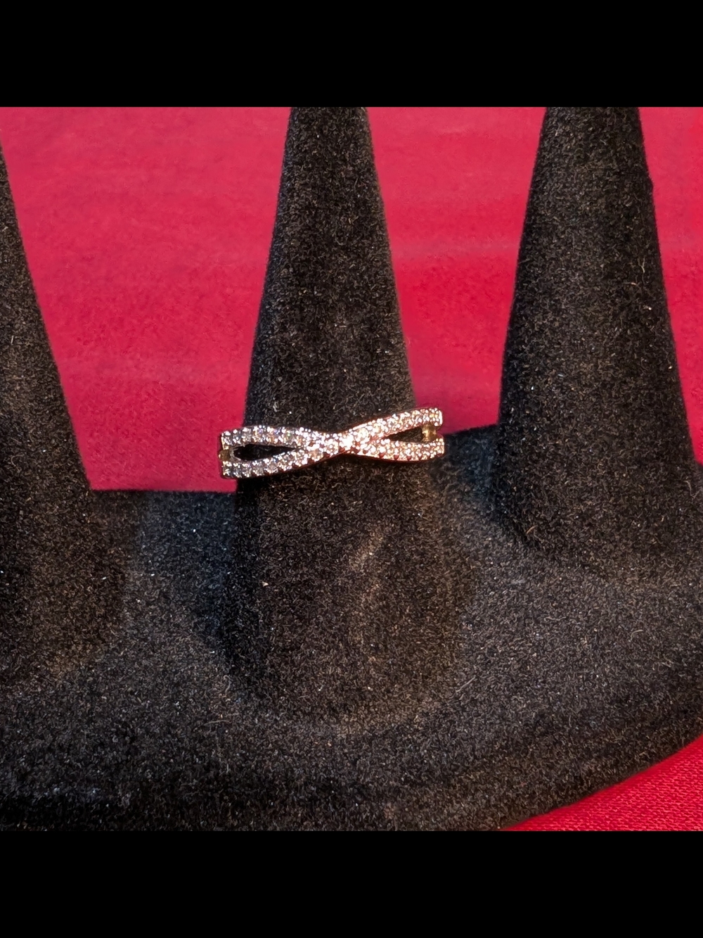White Gold Pave Criss Cross Ring